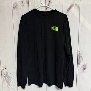 The North Face Long-Sleeve Logo Tee Men’s Large Black Graphic EUC